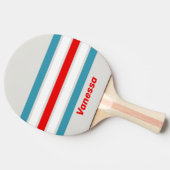 Raquette De Ping Pong Thunderbird à travers les rayures avec nom (Côté)