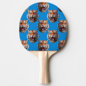 Raquette De Ping Pong Tiger Head Pattern Design Blue  (Devant)