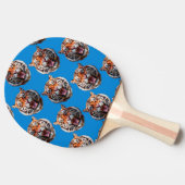 Raquette De Ping Pong Tiger Head Pattern Design Blue  (Côté)