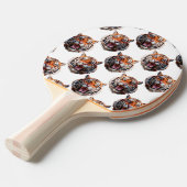 Raquette De Ping Pong Tiger Head Pattern Design - White   (Devant Angle)