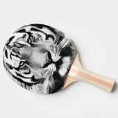Raquette De Ping Pong Tiger Noir et Blanc Bleu yeux (Côté)