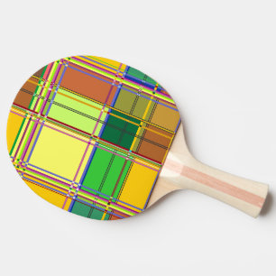 Raquette De Ping Pong Tissu coloré des Caraïbes Madras Tartan