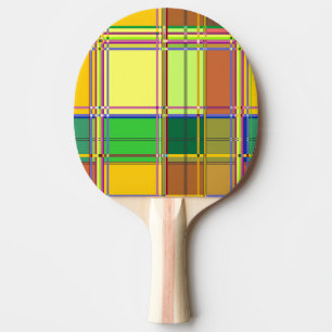 Raquette De Ping Pong Tissu coloré des Caraïbes Madras Tartan