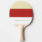 Raquette De Ping Pong Tomate Moderne Trois Tons avec Nom (Devant)
