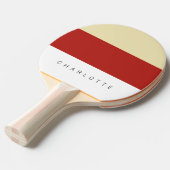 Raquette De Ping Pong Tomate Moderne Trois Tons avec Nom (Devant Angle)