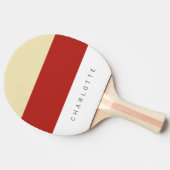 Raquette De Ping Pong Tomate Moderne Trois Tons avec Nom (Côté)
