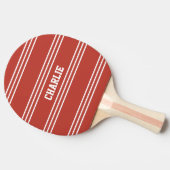 Raquette De Ping Pong Tomato Red Stripes pagaie monogramme personnalisé (Côté)