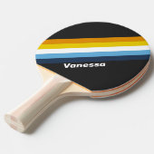 Raquette De Ping Pong Tombe de Charbon rayée avec le nom (Devant Angle)