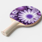 Raquette De Ping Pong Tomber dans l'amour Fleurs Abstraites et Coeurs Fr (Devant Angle)