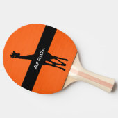 Raquette De Ping Pong Tone, orange et noir, girafe (Côté)