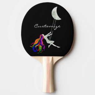 Raquette De Ping Pong Tonnerre à tête rouge pivotante Lune