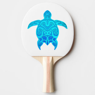 Raquette De Ping Pong Tortue tribale bleue