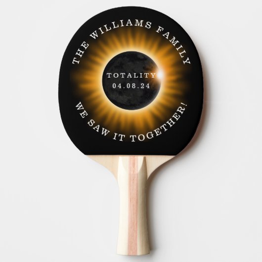Raquette De Ping Pong Totalité Éclipse solaire Personnalisée (Devant)