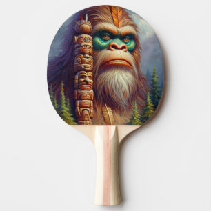 Raquette De Ping Pong Totem amérindien de Bigfoot