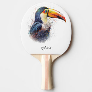 Raquette De Ping Pong Toucan de la Splendeur Tropicale, personnalisé