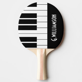 Raquette De Ping Pong Touches de piano musicales | Ajouter Votre Nom