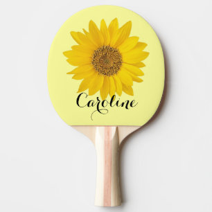 Raquette De Ping Pong Tournesol jaune avec nom personnalisé