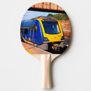 Raquette De Ping Pong Train jaune et bleu