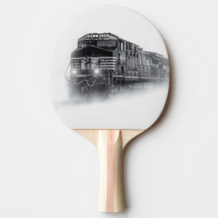 Raquette De Ping Pong Trains de train noir et blanc