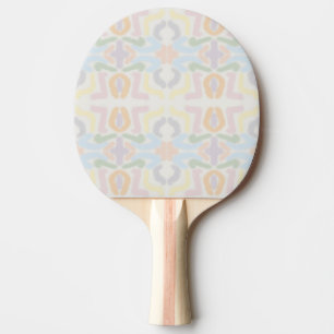 Raquette De Ping Pong Traits de pinceau pastel à l'aquarelle sur fond bl