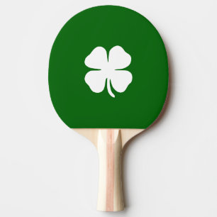 Raquette De Ping Pong Trèfle à quatre feuilles vert irlandais chanceux