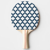 Raquette De Ping Pong Trellis bleu blanc et marine, treillis, Quatrefoil (Devant)