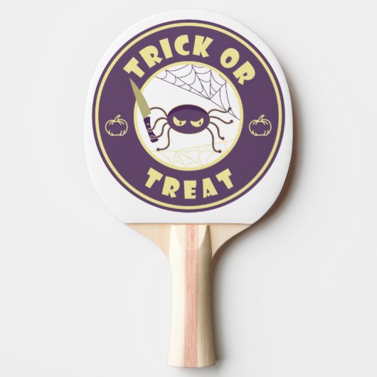 Raquette De Ping Pong Trick ou traiter l'araignée halloween style Starbu (Devant)