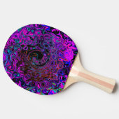Raquette De Ping Pong Trippy Black et Magenta Retro Liquid Swirl (Côté)