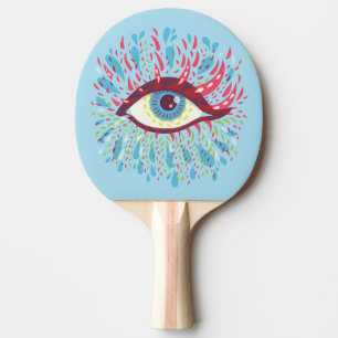 Raquette De Ping Pong Trippy Oye Psychedelic Art