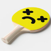 Raquette De Ping Pong Triste Visage Jaune (Devant Angle)