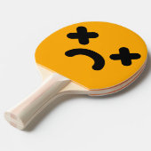 Raquette De Ping Pong Triste Visage Orange (Devant Angle)