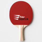 Raquette De Ping Pong trois bandes de style rouge (Devant)