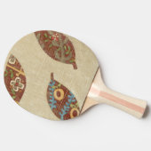 Raquette De Ping Pong Trois Feuilles sur l'Arrière - plan Texture Linen (Côté)