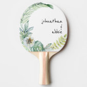 Raquette De Ping Pong Tropical Modern Font Couple Noms Ping Pong Paddle (Devant)