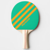 Raquette De Ping Pong Tropical Retro Stripes avec nom (Devant)