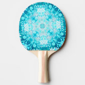 Raquette De Ping Pong Turquoise Aqua Blue Floral (Dos)