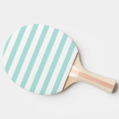Raquette De Ping Pong Turquoise clair et blanc Large Horizontal rayé (Côté)