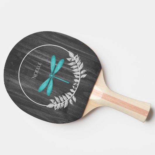 Raquette De Ping Pong Turquoise dragonfly Rustic Ping Paddle (Côté)