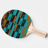 Raquette De Ping Pong Turquoise géométrique Noir et Brown (Côté)