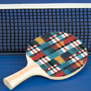Raquette De Ping Pong Turquoise rouge jaune blanc