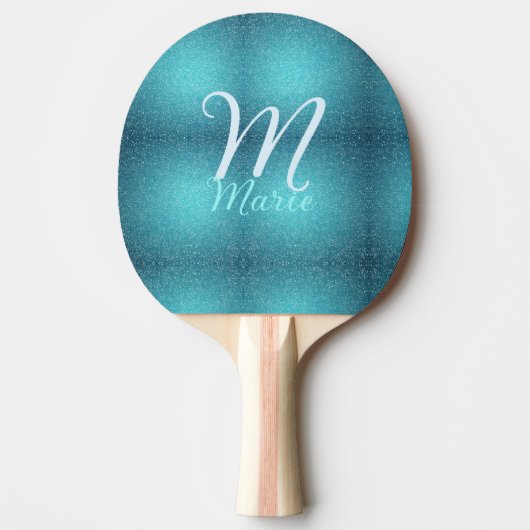 Raquette De Ping Pong Turquoise turquoise agate aqua monogramme ajouter  (Devant)