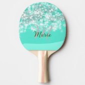 Raquette De Ping Pong Turquoise turquoise agate aqua monogramme ajouter (Devant)
