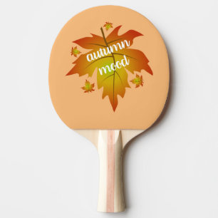 Raquette De Ping Pong Typographie de l'humeur d'automne feuille d'érable