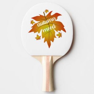 Raquette De Ping Pong Typographie de l'humeur d'automne feuille d'érable