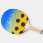 Raquette De Ping Pong Ukraine géométrie maillage motif Fleurs Votre nom (Côté)