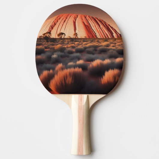Raquette De Ping Pong Uluru "Ayers Rock" Australia Oil Paint, (Devant)