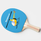 Raquette De Ping Pong Un joli hélicoptère de dessin animé jaune (Côté)