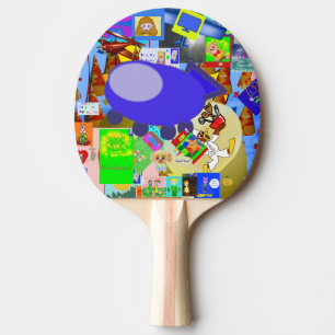 Raquette De Ping Pong Un joyeux dessin de vaisseau spatial
