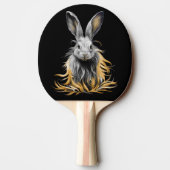 Raquette De Ping Pong Un lapin gris génial en feu (Dos)