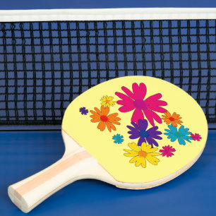 Raquette De Ping Pong Un lit fleuri de fleurs marguerites